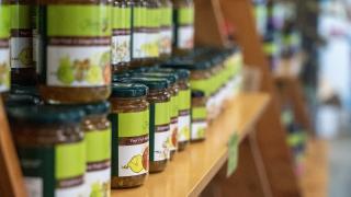 Jams in the shop at Julians Berry Farm