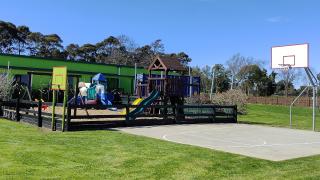 Basketball half court and playground at Julians Berry Farm